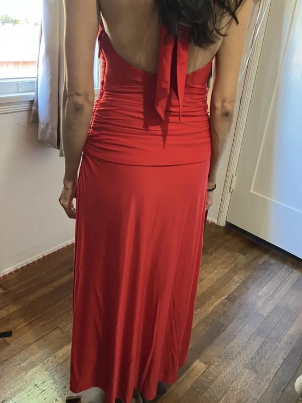 Abercrombie & Fitch Red Wrap Maxi Dress with Side Slit Sz M
